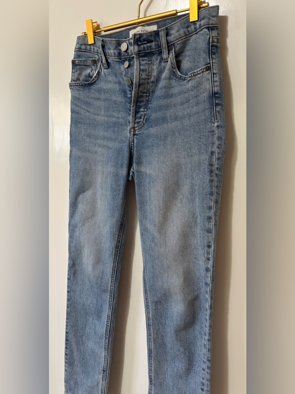 Denim Forum| Aritzia| The Yoko High Rise Slim Blue Denim Jeans Sz 26/28L - Picture 3 of 7